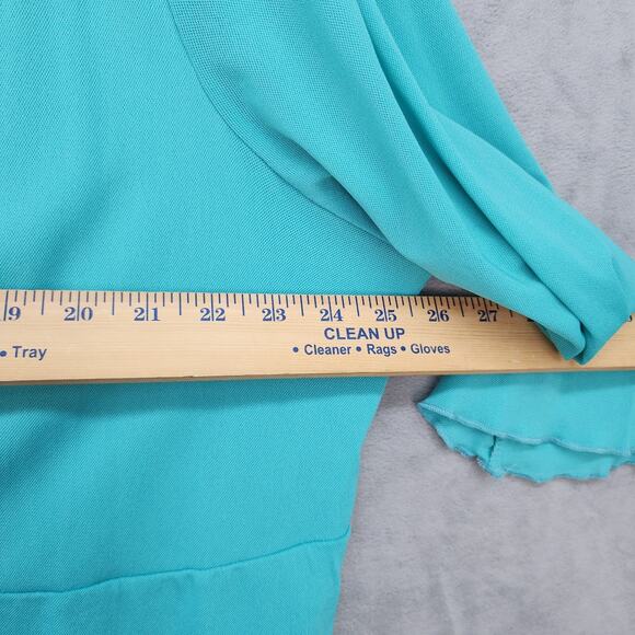 NWT Lane Bryant Womens Plus 26/28 Tunic Top Blue Turquoise Ruffle Hem Ruched New - Picture 8 of 13
